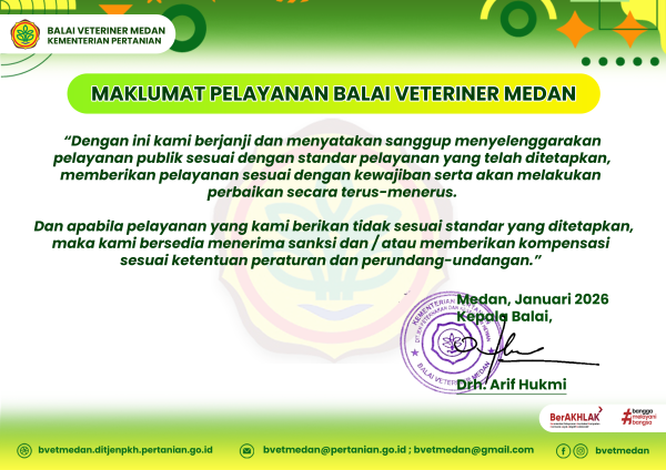 Maklumat Pelayanan Balai Veteriner Medan